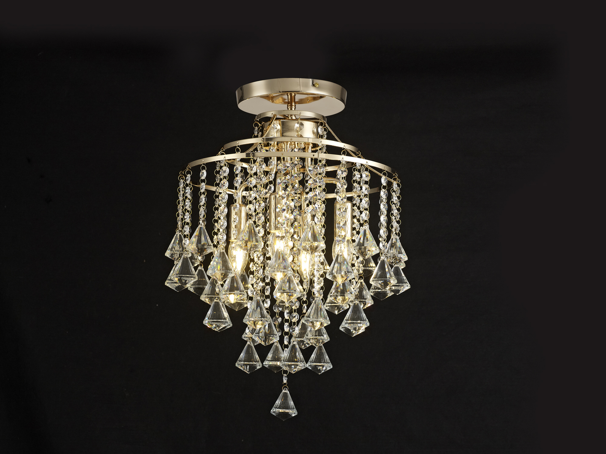 IL32770  Inina Crystal Ceiling 4 Light French Gold